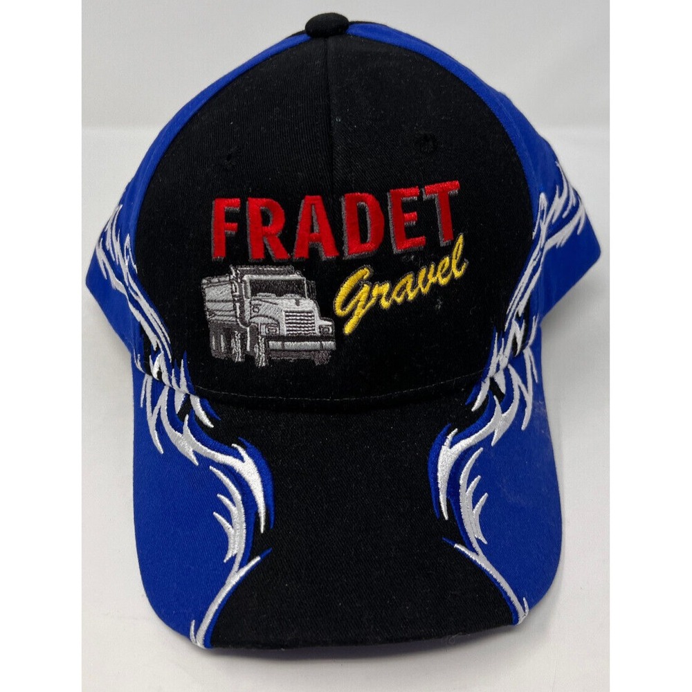 VTG Fradet Gravel Hat Adjustable Black W/ Blue Flames